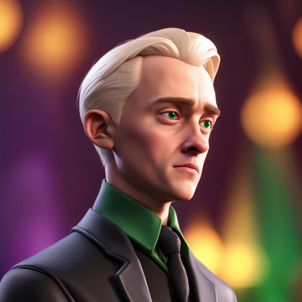 Draco Malfoy as Pixar-Style 3D Digital Art