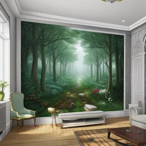 Fairy Tale Mansion Mural in 3D
