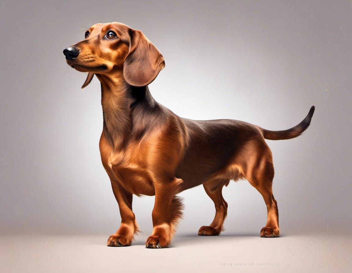 Light Brown Dachshund in 3D Digital Art