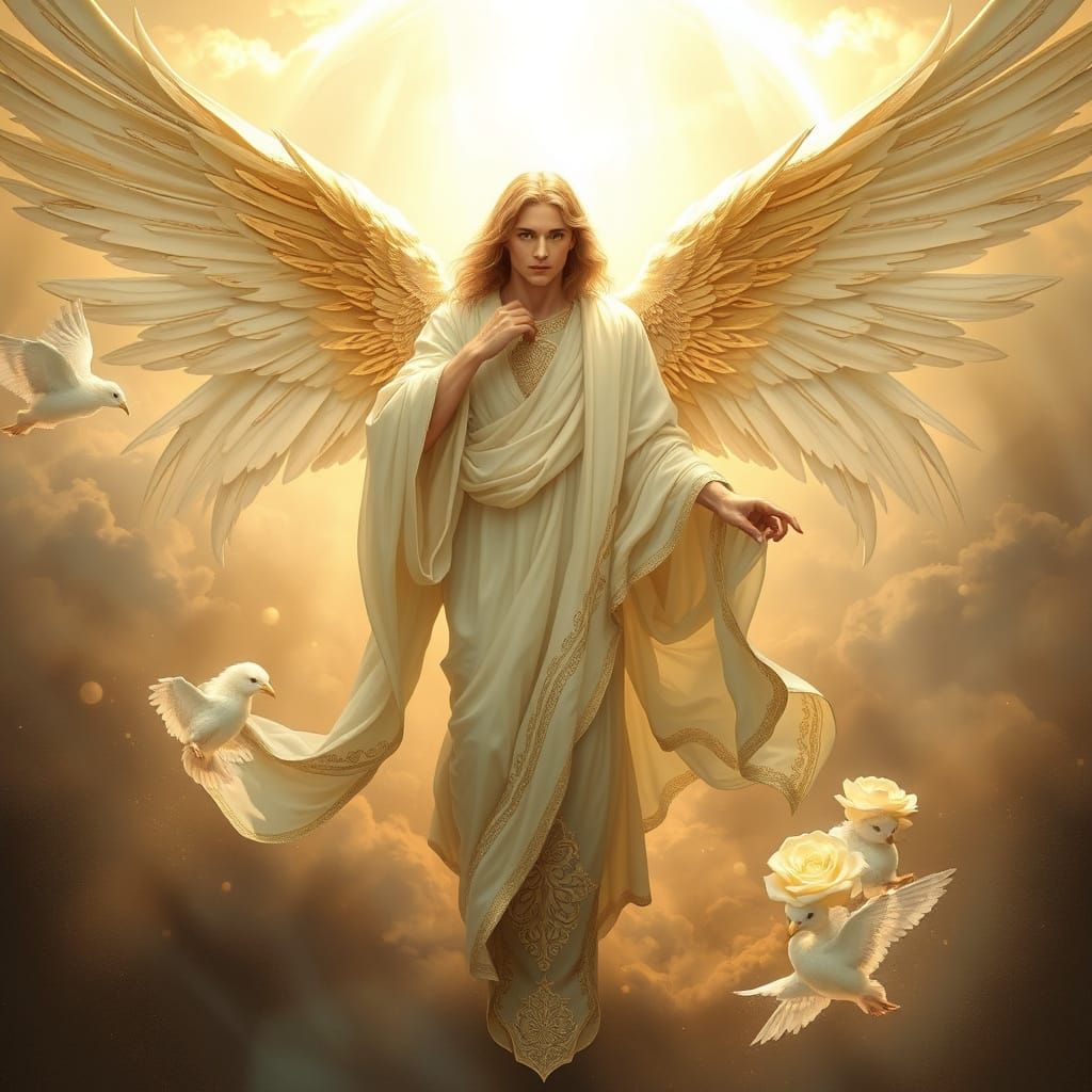 Gabriel Archangel in Art Nouveau Style