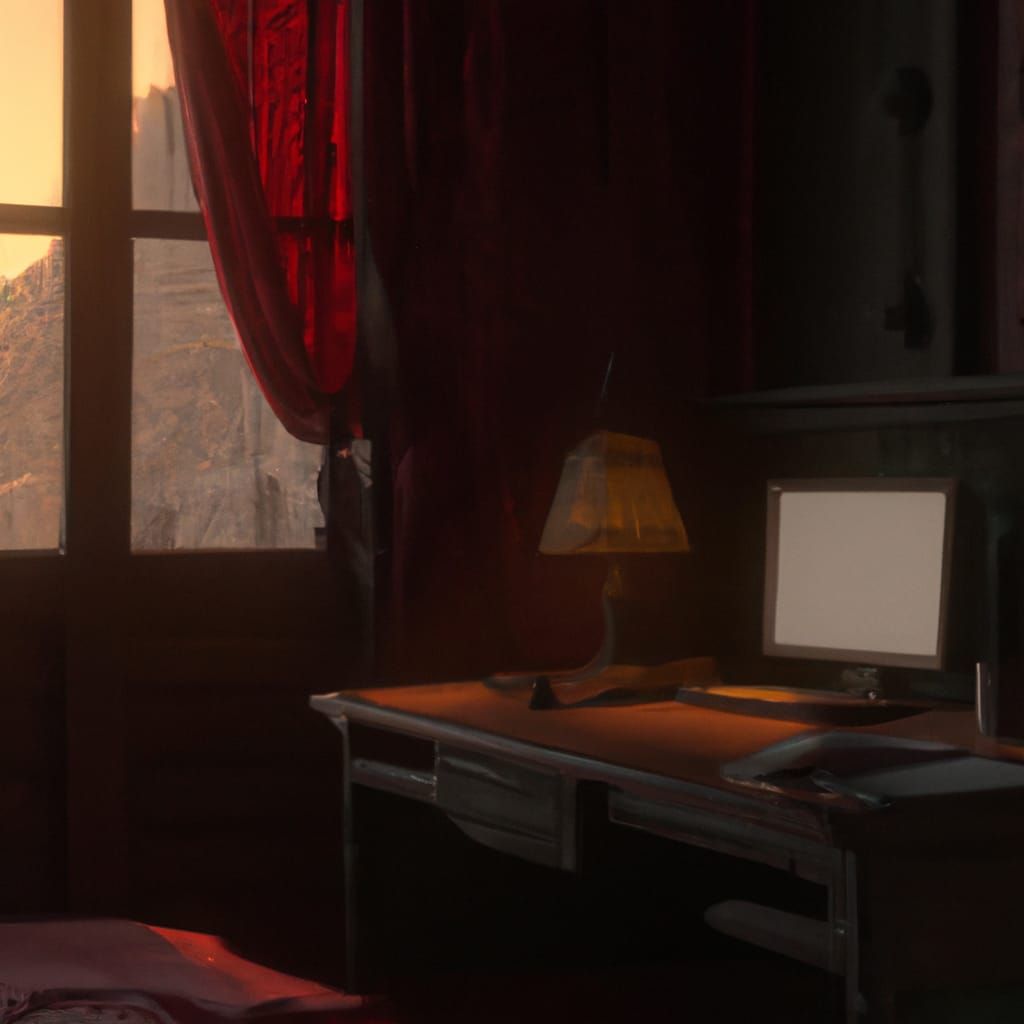 Cozy Abandoned Bedroom with Computer: Atmospheric Concept Ar...