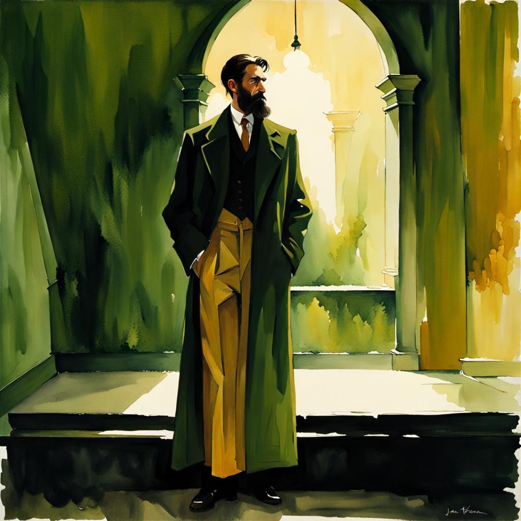 Rasputin's Dark Lair: Watercolour Painting