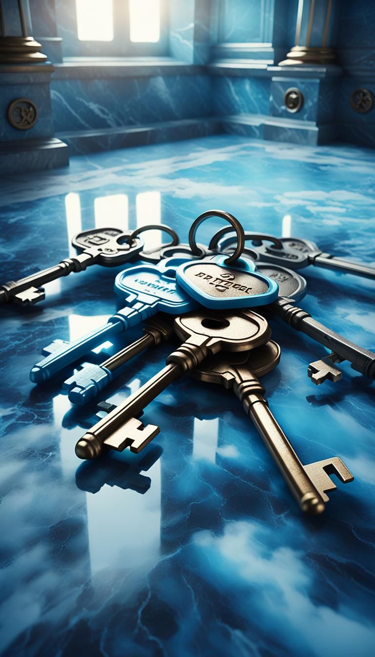 Keys of Saint Peter in Celestial Neon Style