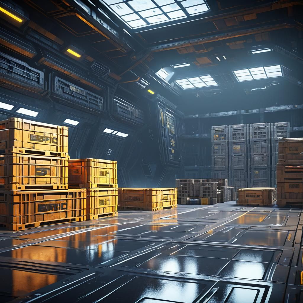 Futuristic Sci-Fi Cargo Bay in Unreal Engine