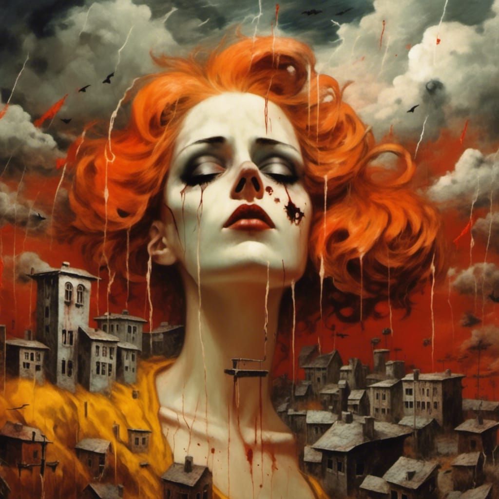 Haunting Sky: A Horror-Style Depiction of Isolation