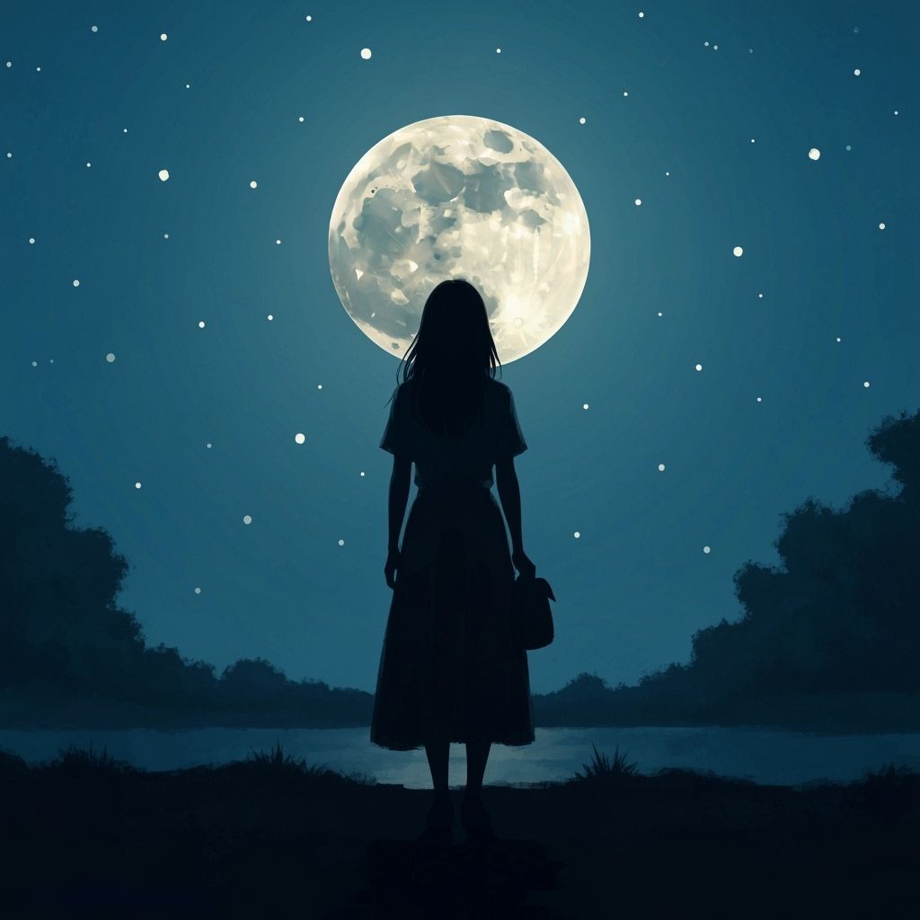 Painterly Moonlit Silhouette