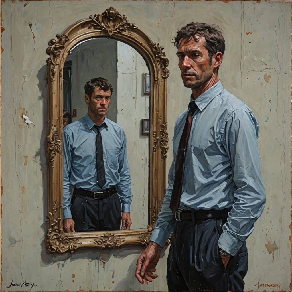 Mirror Man in Oil Painting Style
