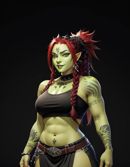 High Fantasy Goblin Warrior with Runic Tattoos