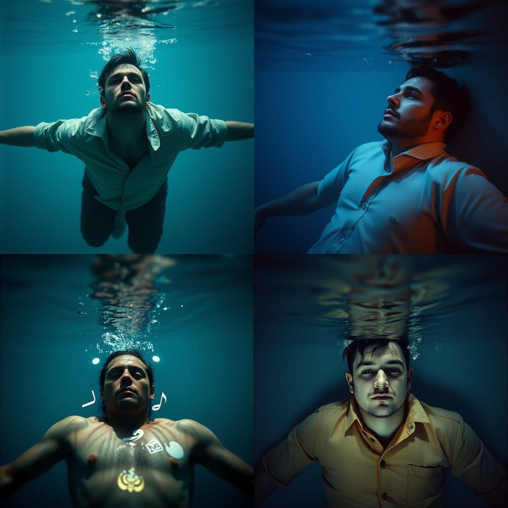 Dramatic Film Still of a Drowned Man