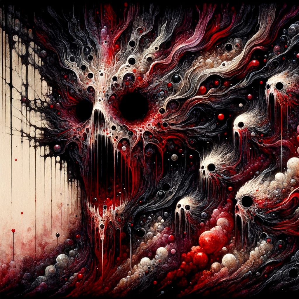 Sad Surrealist Watercolor Painting with Large Brushstrokes