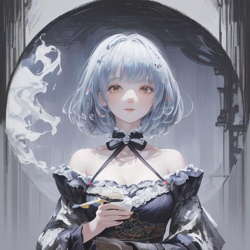 Latina Beauty in Oil Painting with Palette Knife