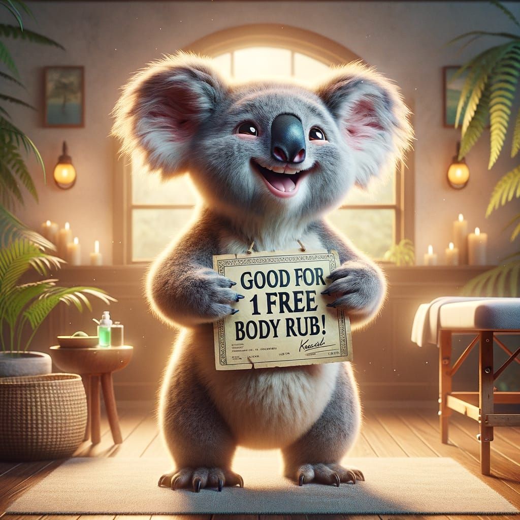 Coupon for 1 Free Body Rub!