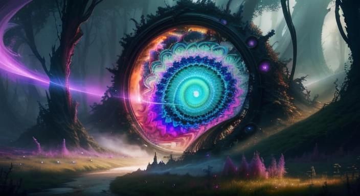 Kaleidoscopic Waves in Psychedelic Fractal Design