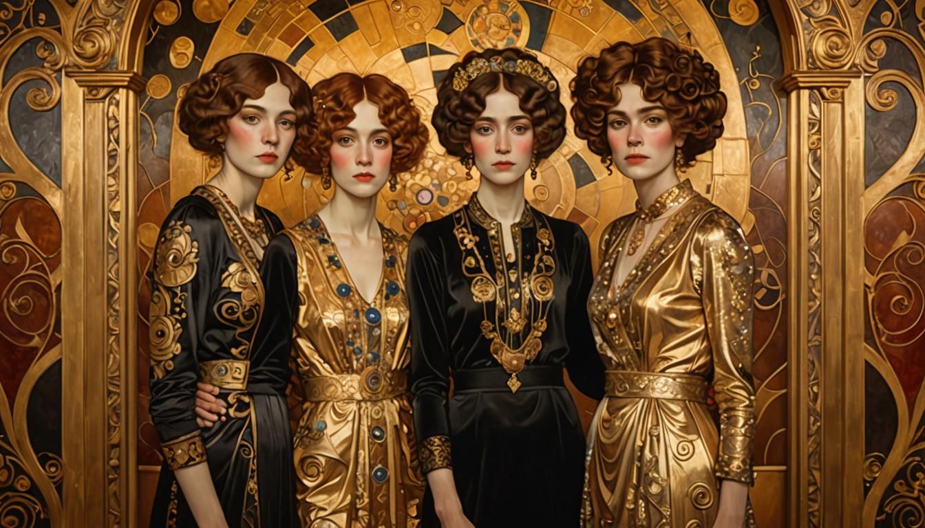 Golden Art Nouveau: Three Ages of Woman