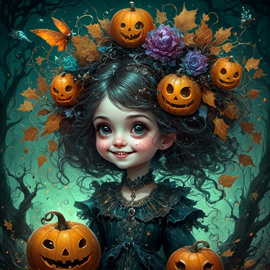 Halloween Fairy Portrait in Cosmic Style