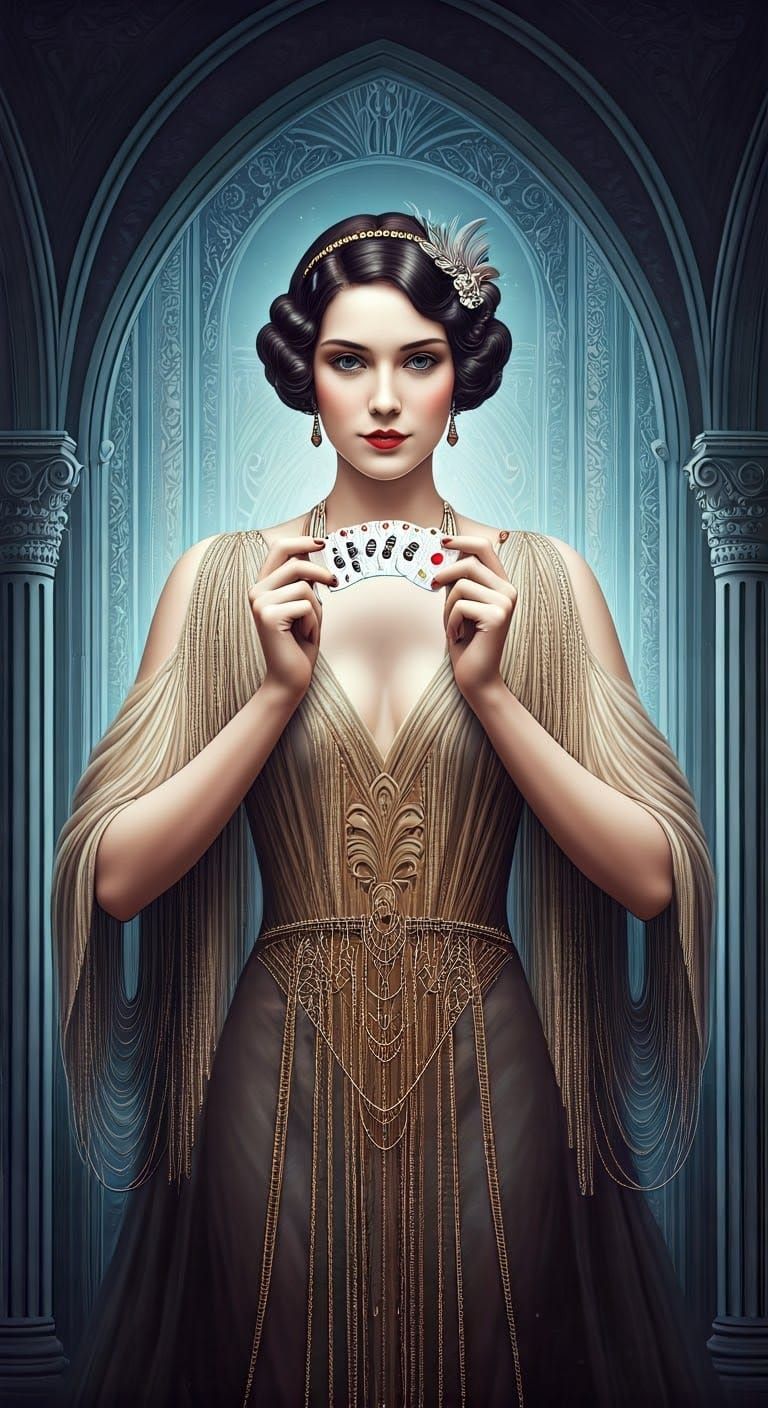 Art Deco Aristocrats in Cyberpunk Rococo Style