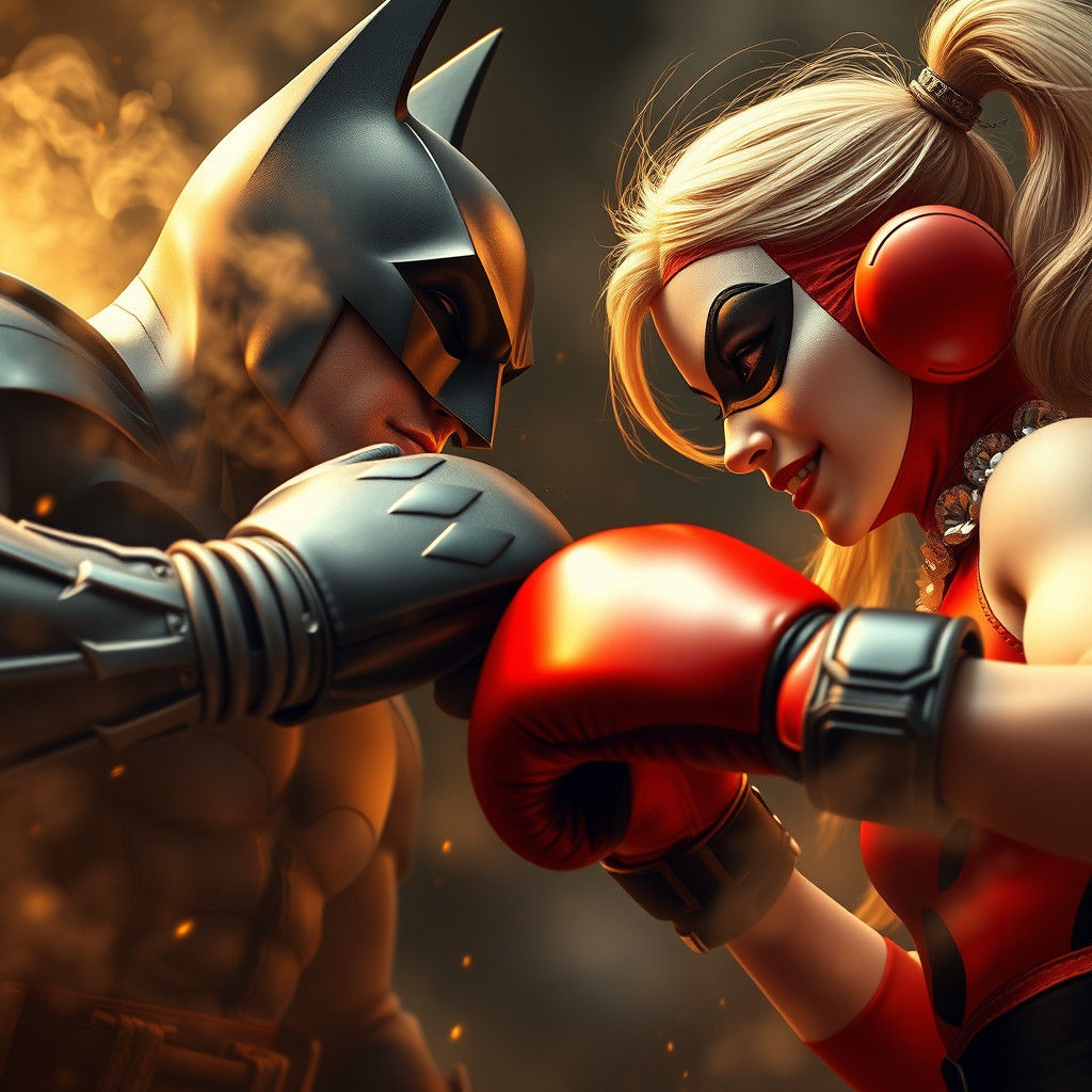 Batman vs Harley Quinn Boxing Match in Dream Realm