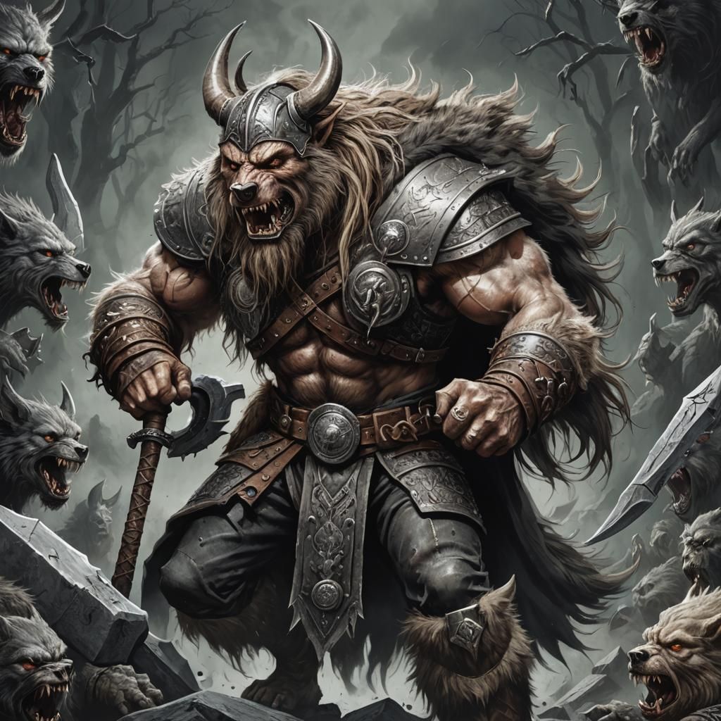 Heavy Metal Viking Werewolf Berserker
