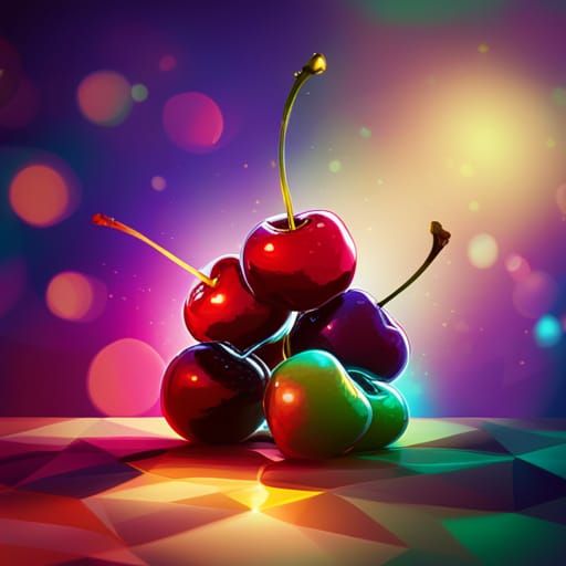 Metallic Cherries with Dark Magic Splash, Cel-Shading