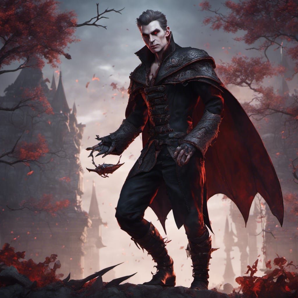 Detailed Vampire Character Art for Dungeons and Dragons