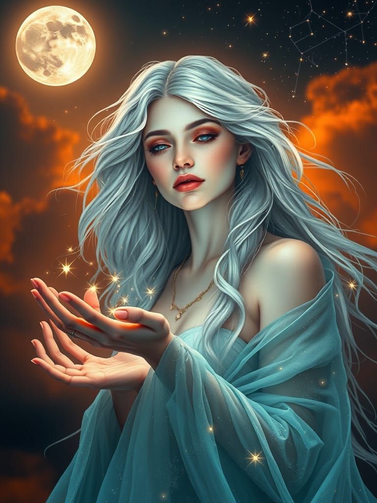 Mystical Goddess Shines with Celestial Beauty