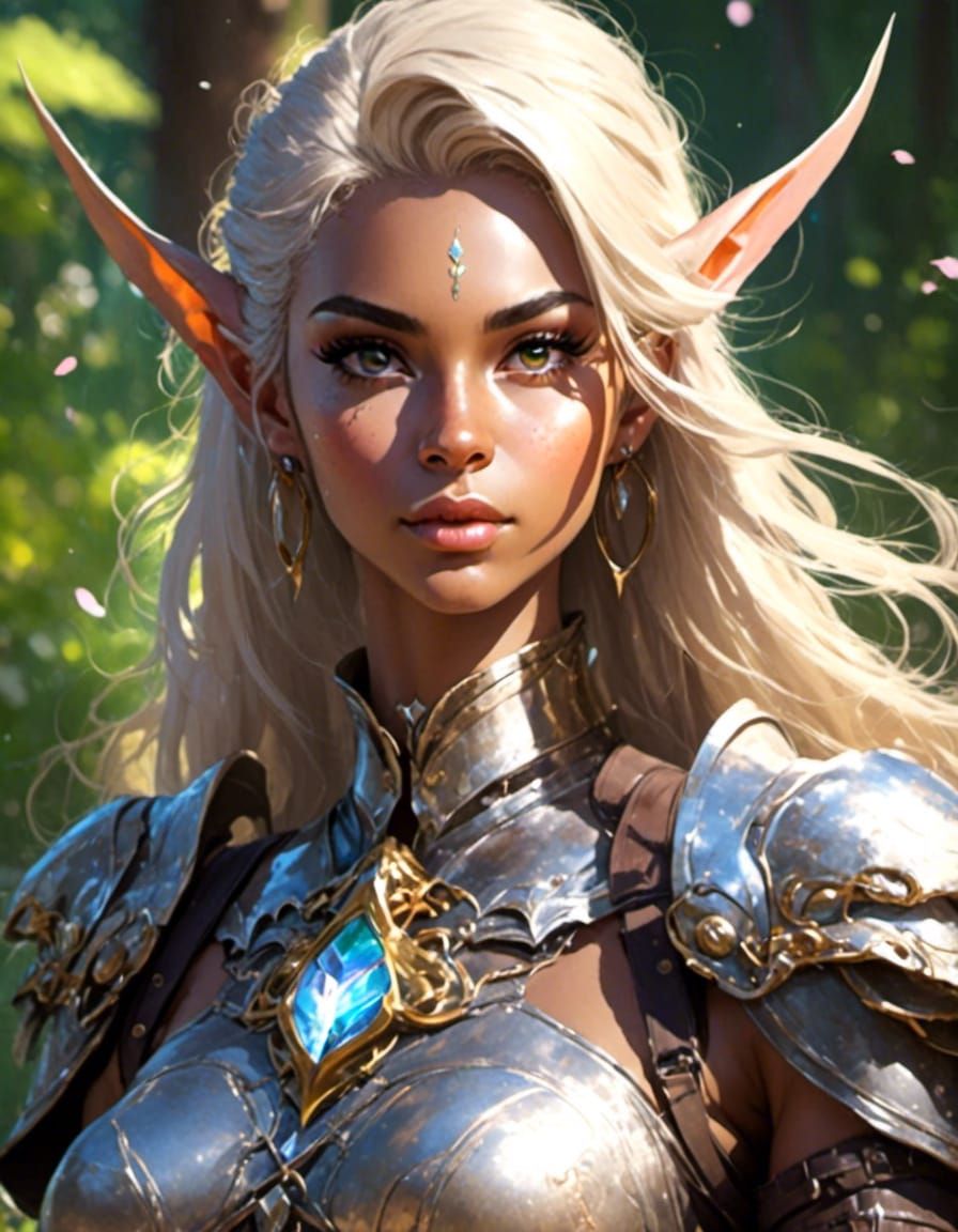 Epic Elf Ranger Portrait in Anime Style