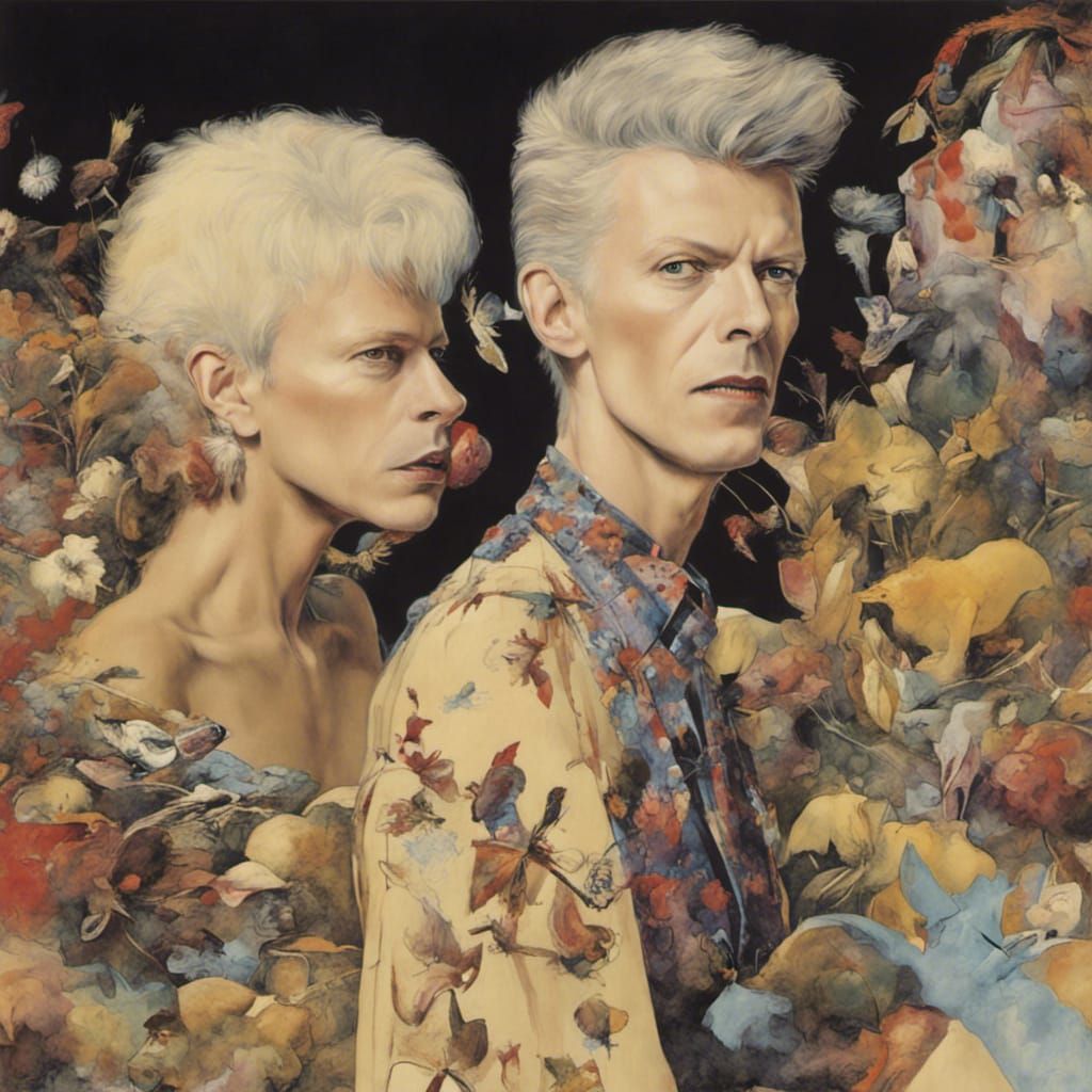 Iconic Portrait in a Glam Rock Style