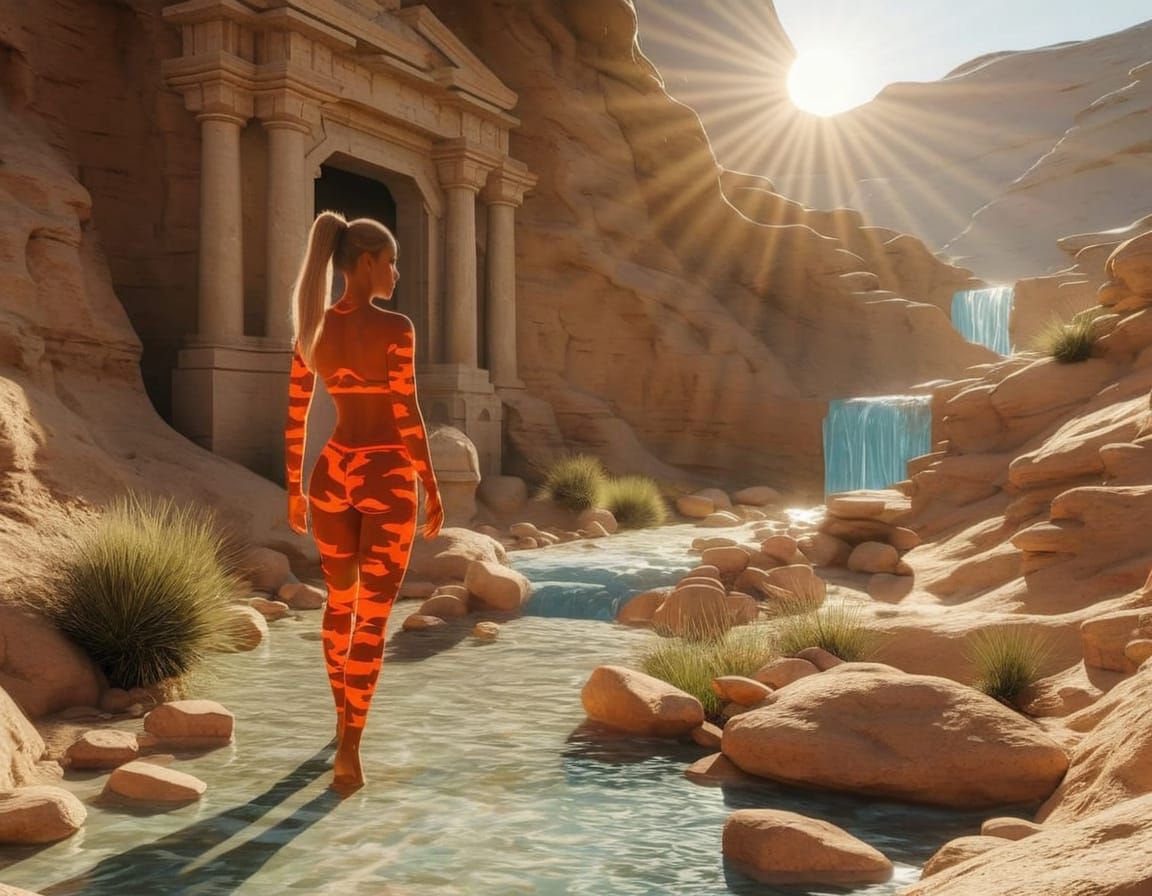 Surreal Goddess of Venus Embodies Harmony with Nature and Te...