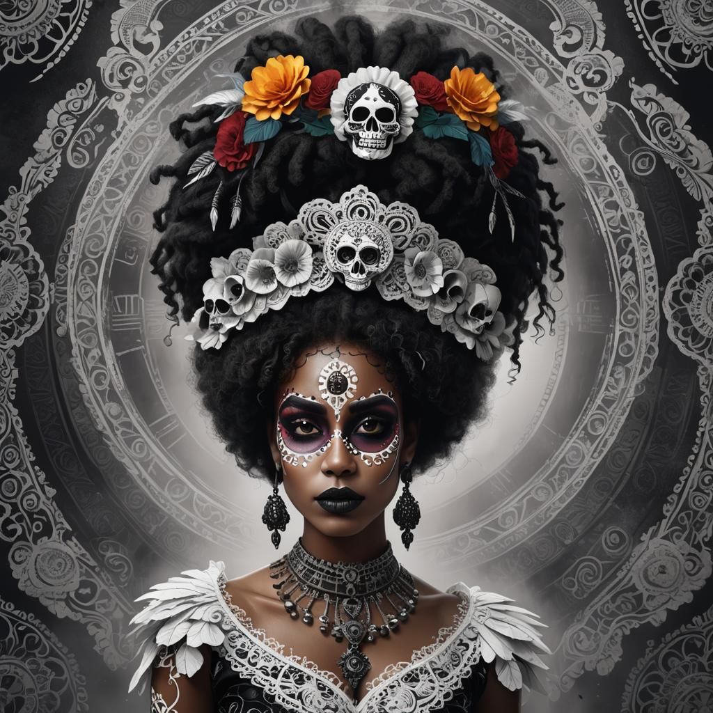 Catrina Inspired Portrait of an African Woman