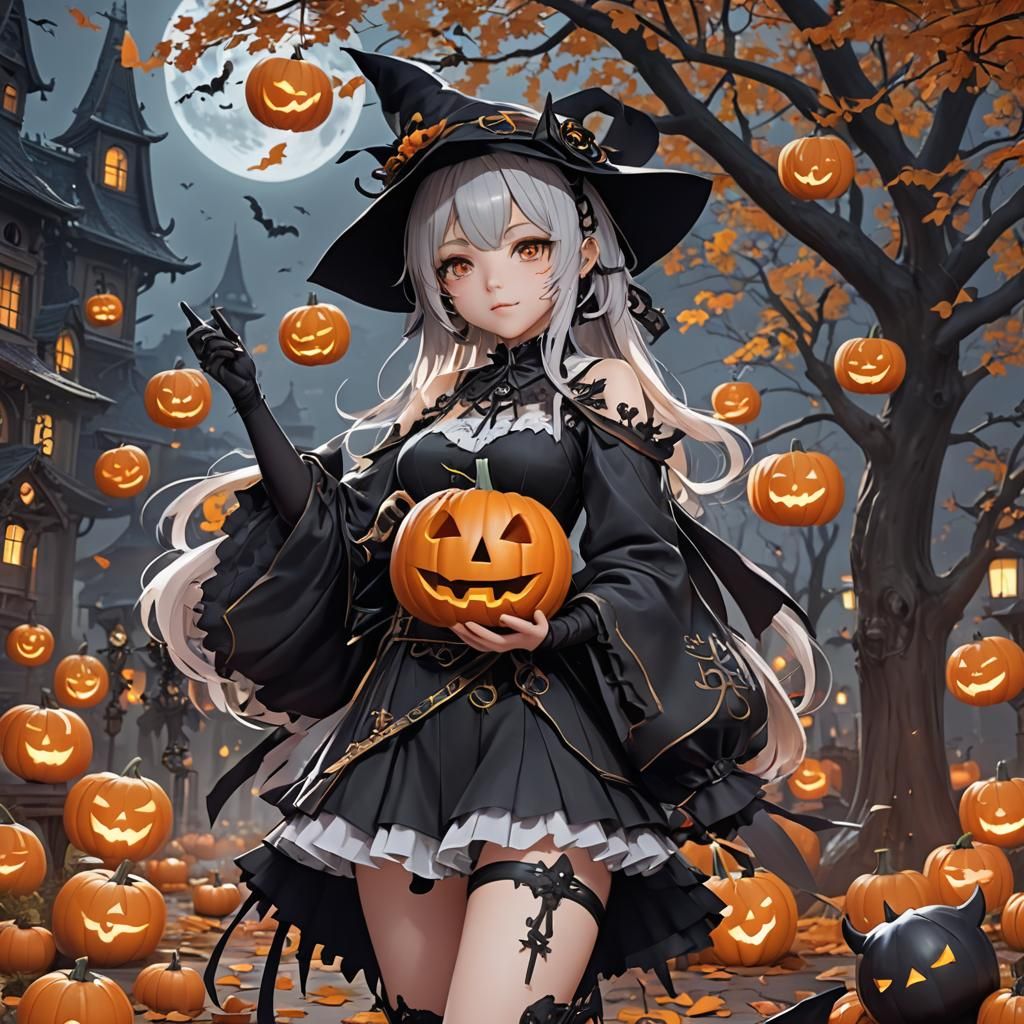 Detailed 3D Anime Art for Halloween