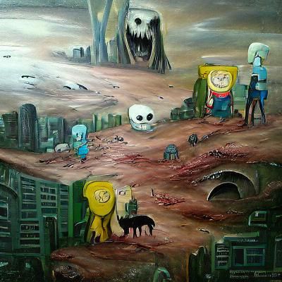 Colorful Cartoon Adventure Scene