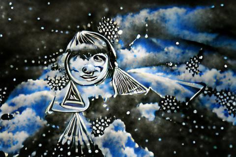 Psychedelic Ink Drawing: Lucy in the Sky