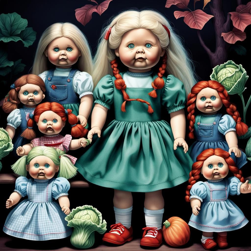 Eerie 90s Horror Doll Ad Illustration