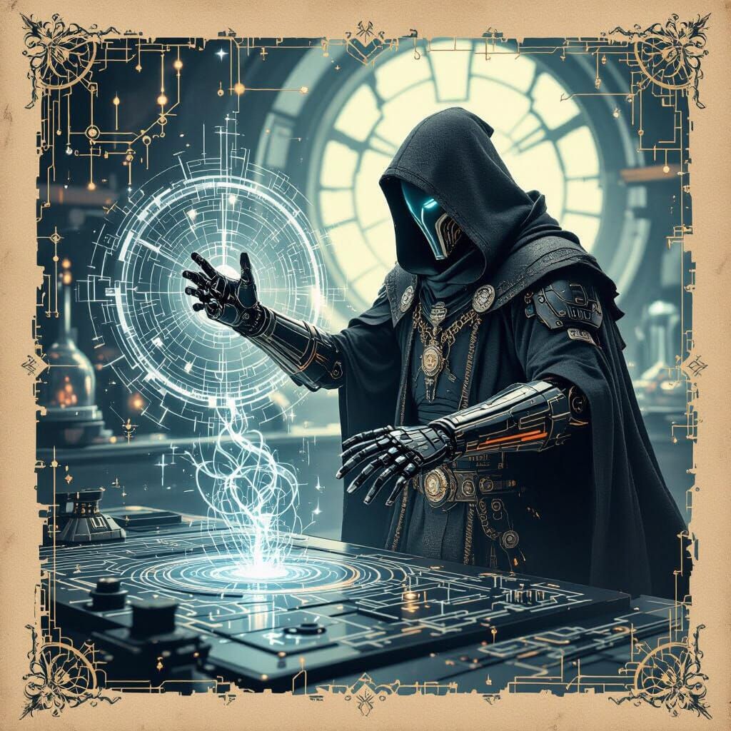 Robotic Sorcerer Casting Spells in Arcane Lab