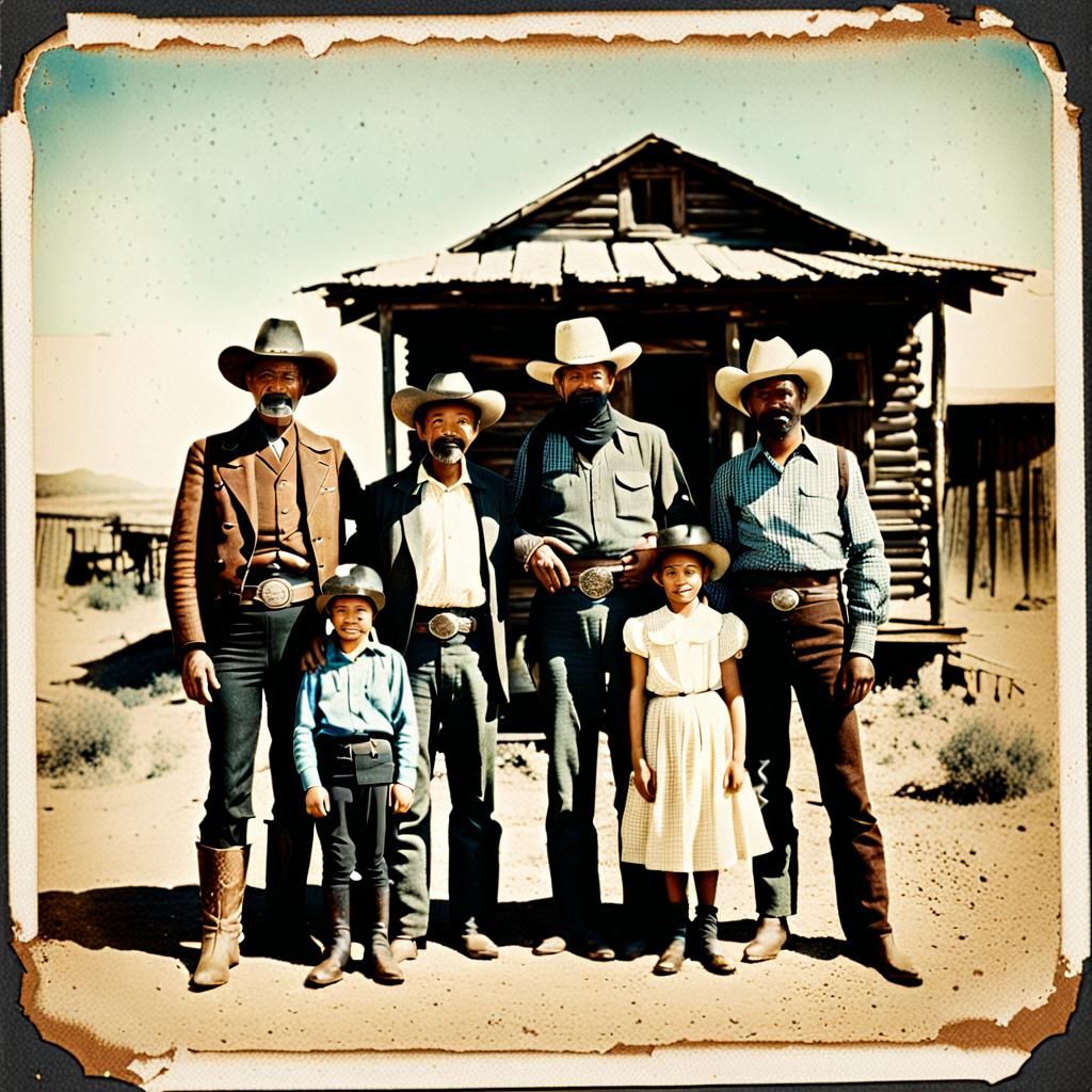 Old West Family Portrait in Vintage Style