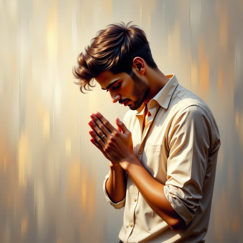 Modern Man in Worshipful Prayer, a Humble Portrait