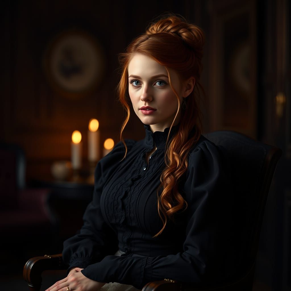 Victorian Lady Seeks Justice in Darkened Living Room