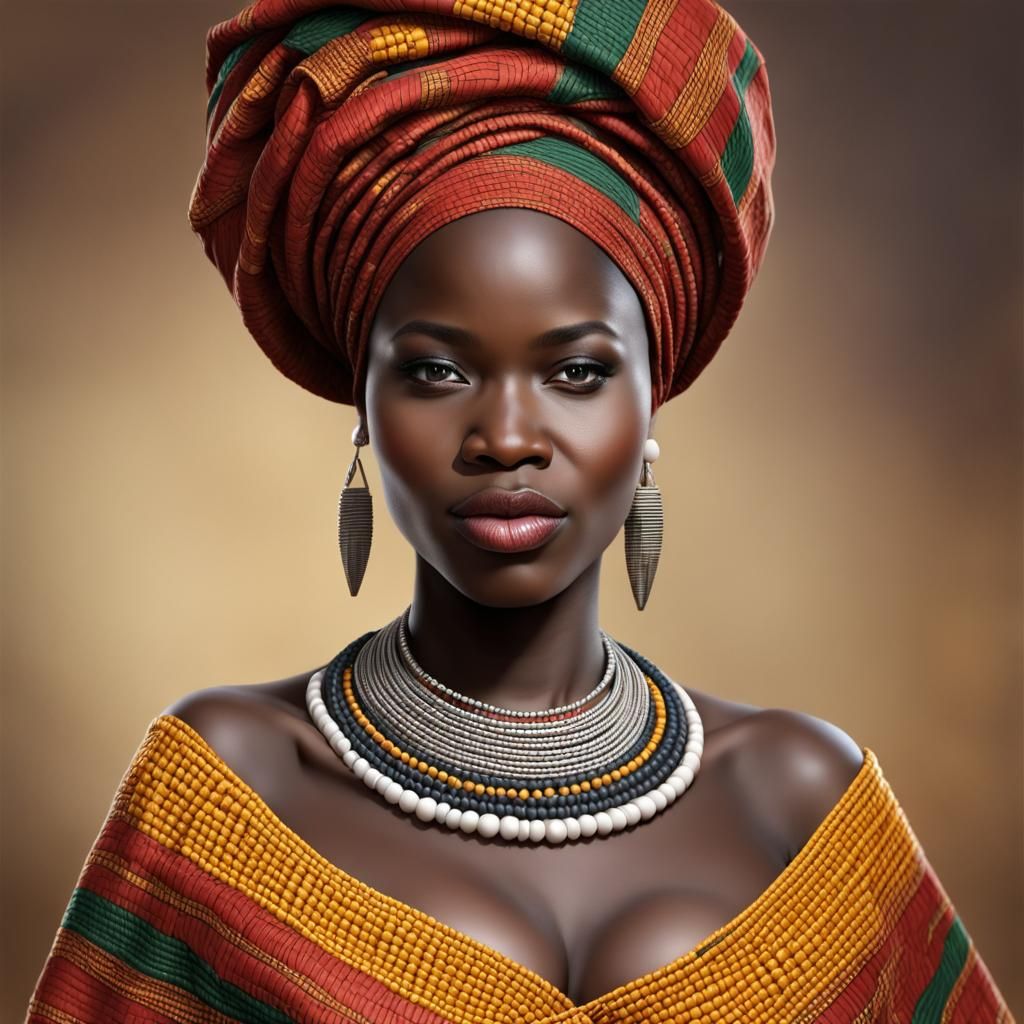 Realistic Portrait of a Woman from Burkina Faso