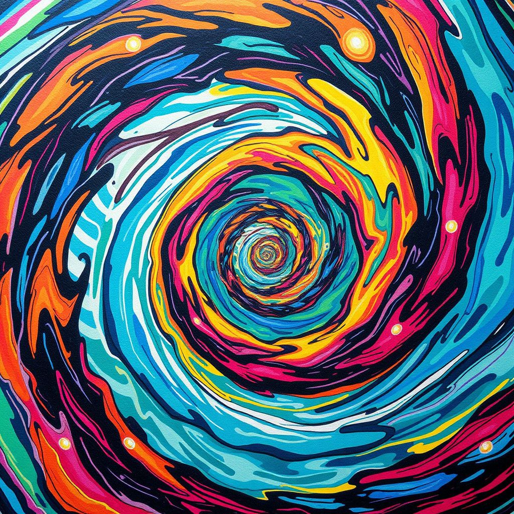 Vibrant Spiral Art Inspired by Anime and Atlantis