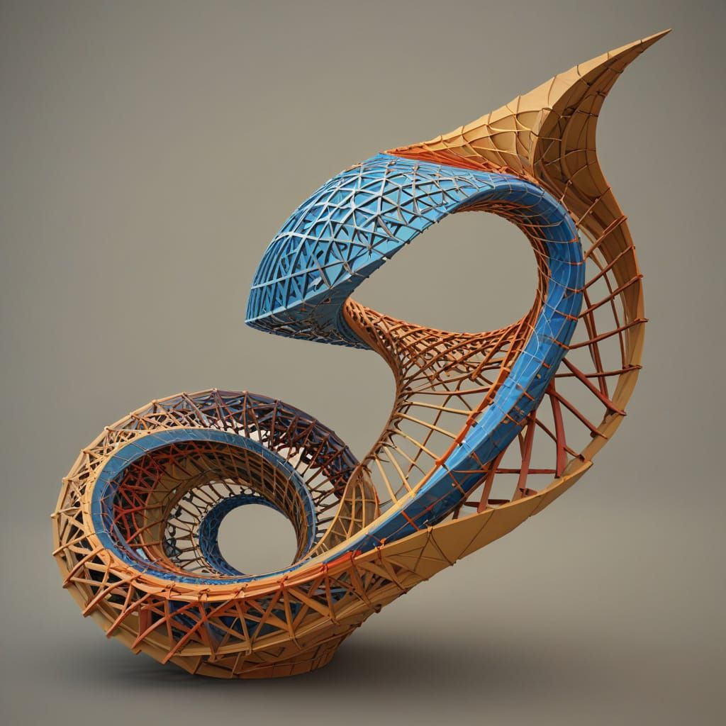 Abstract Geometric Curves and Spirals in Mathematical Art