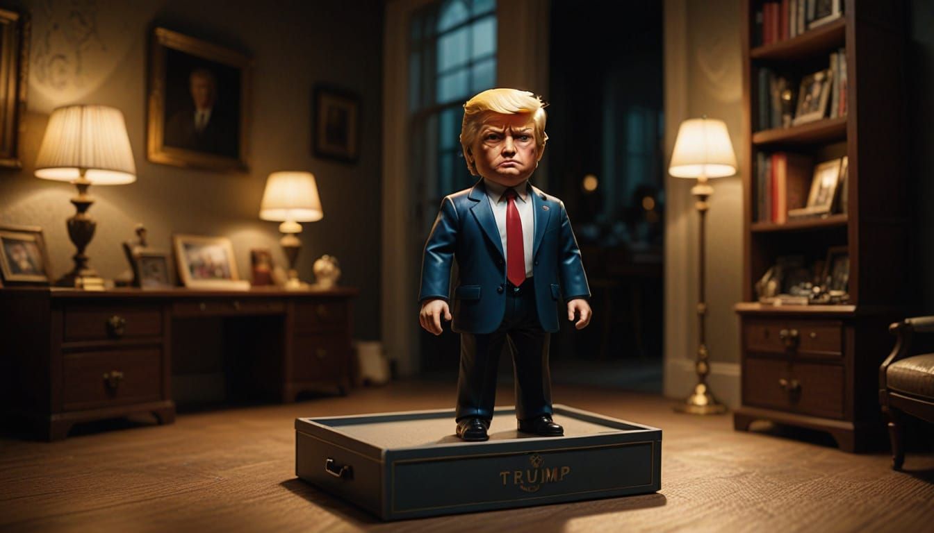 Donald Trump Doll in Collectible Box, Dressed in a Dress - H...