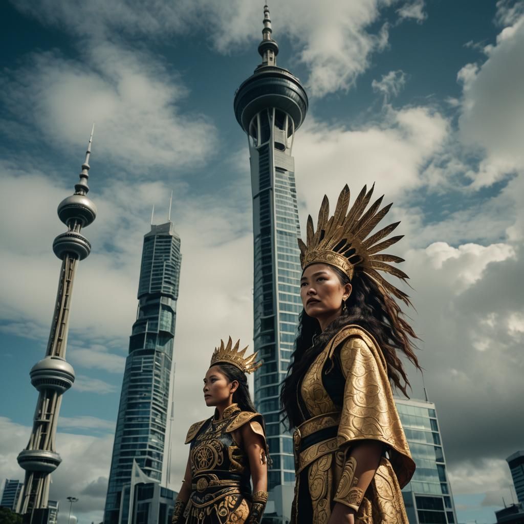 Mother Nature as a Queen in Auckland: Cinematic Film Still