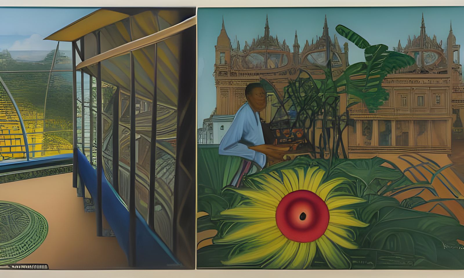 Madagascar Cityscape Inspired by Surrealist Masters