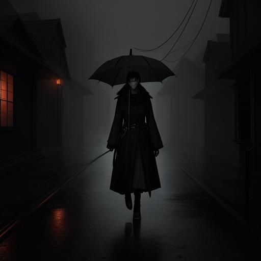 Eerie Shadows on a Suburban Street: Dark Fantasy Art