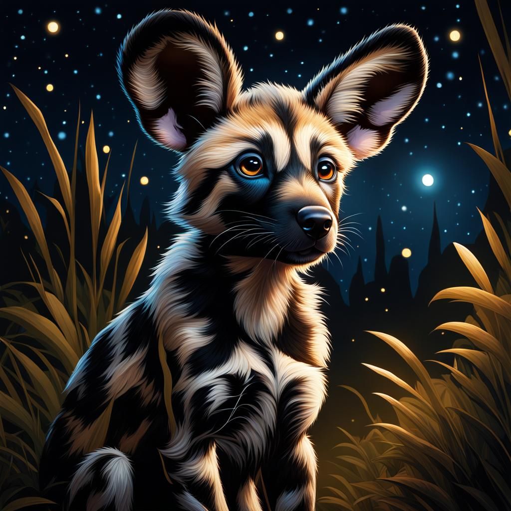 African wild dog puppy