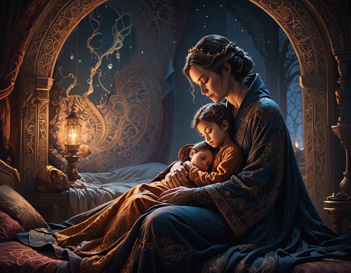 Mother and Child: A Matte Painting of Love