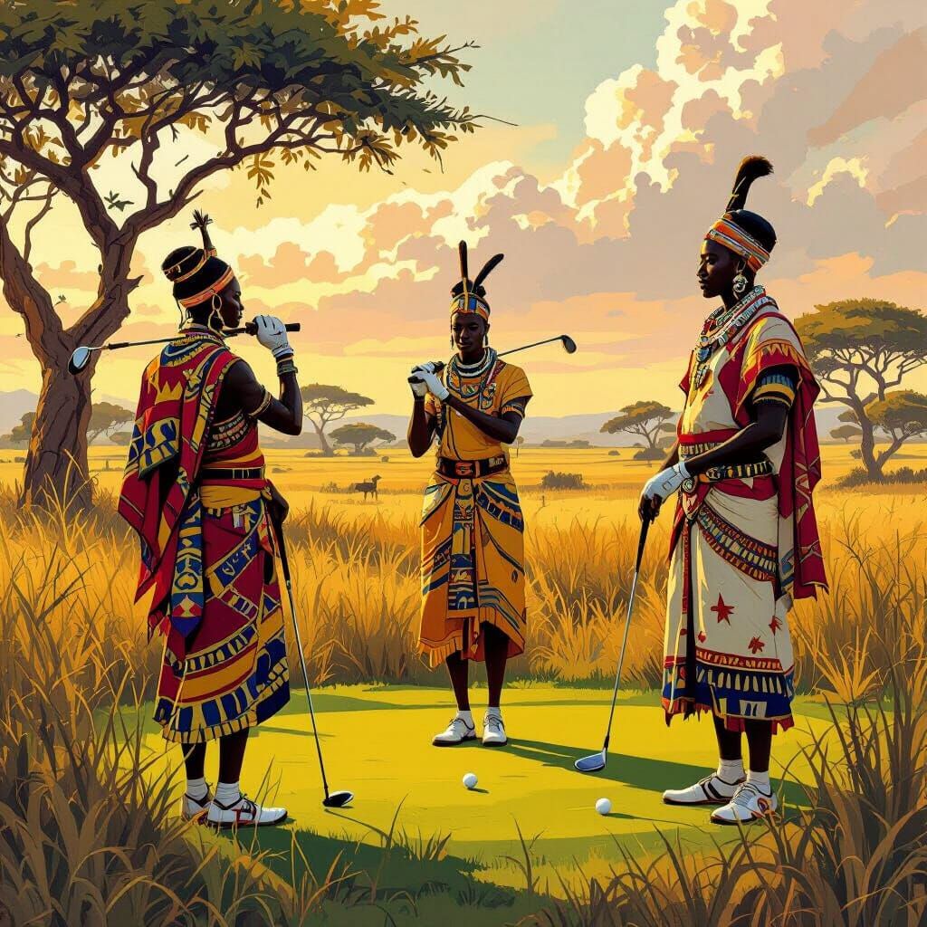 African Gods Golfing on the Savannah