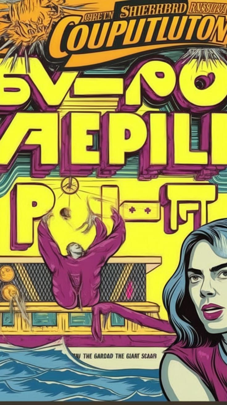 Giant Robot of Sunset Boulevard in Cyberpunk Aesthetic