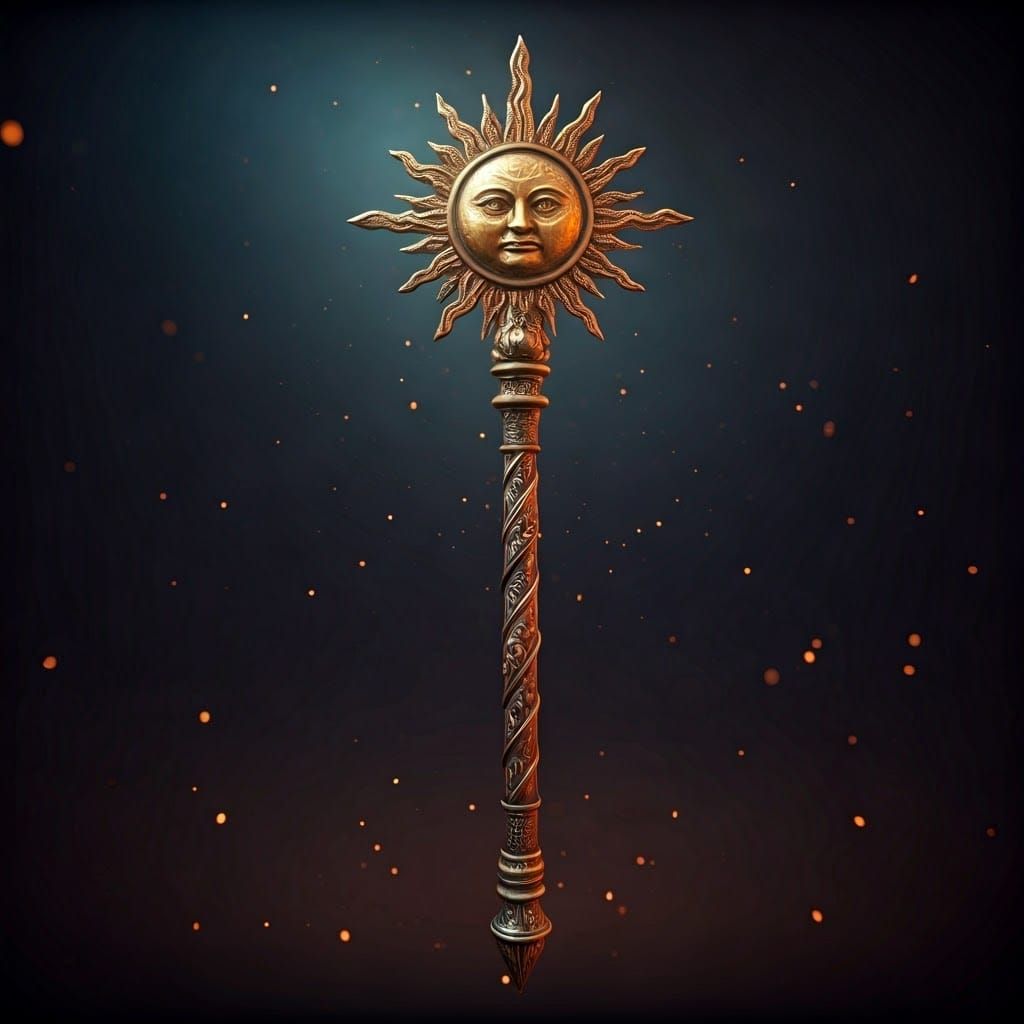 Wooden Sun Staff