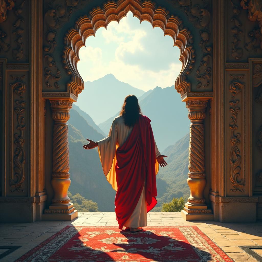 Jesus Christ in Mystical Kashmir Landscape